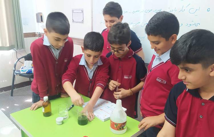 درس علوم آزمایش پتاسیم پرمنگنات و رنگ بری آن 6