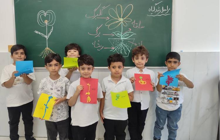 درس علوم مبحث مراحل رشد گیاه توسط بازی با خمیر درکلاس انجام شد. 4