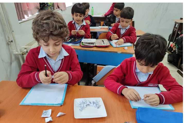 درس فارسی،دیکته خلاق مچاله‌ای 1