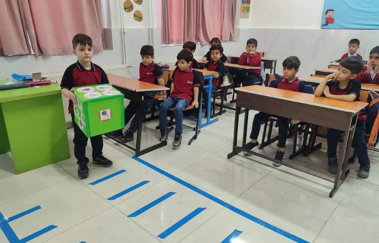 درس فارسی ، آموزش خط‌زمینه و مرور بخش کردن کلمات در کلاس انجام شد. 2