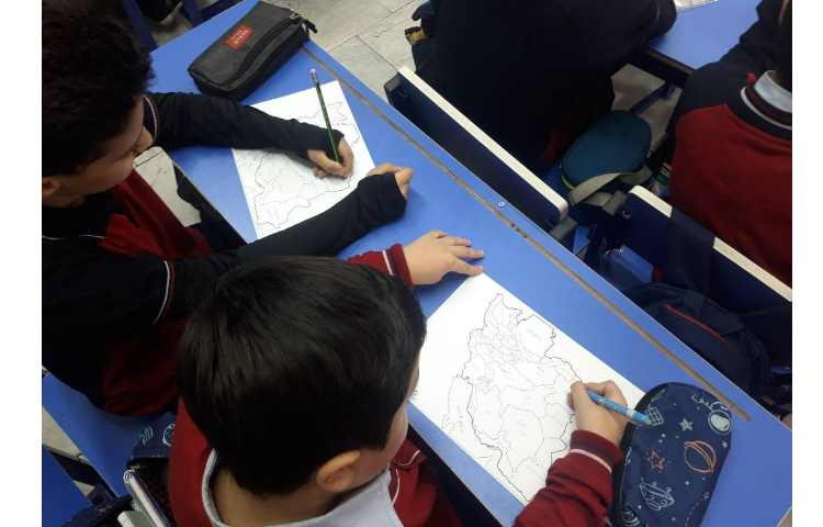 درس مطالعات تمرین مراکز استان ها و رنگ آمیزی آنها 1