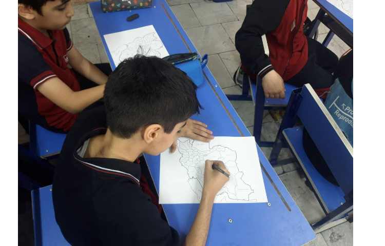 درس مطالعات تمرین مراکز استان ها و رنگ آمیزی آنها 2