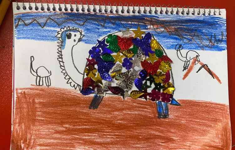 :درس هنر، کاردستی تلفیقی پولک و مدادرنگی 2