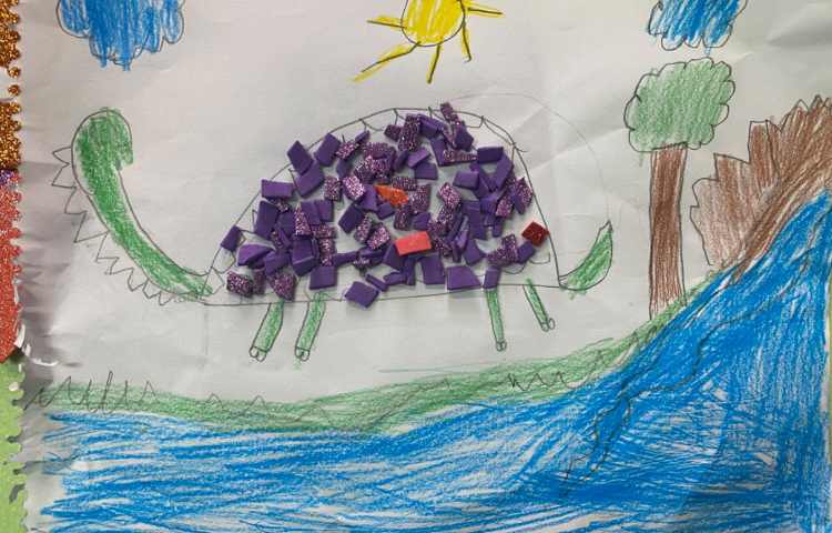 :درس هنر، کاردستی تلفیقی پولک و مدادرنگی 8