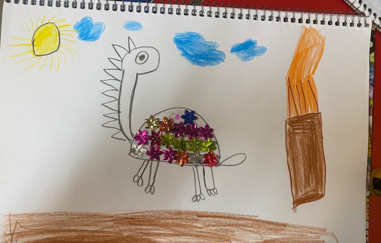 :درس هنر، کاردستی تلفیقی پولک و مدادرنگی