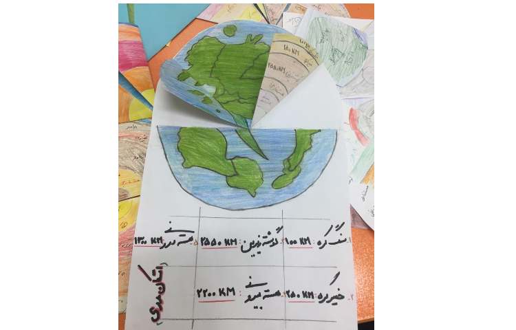 دست سازه دانش آموزان با موضوع لایه های مختلف زمین (علوم ) 1