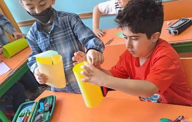 دست ورزی ساخت استوانه پایه سوم دبستان