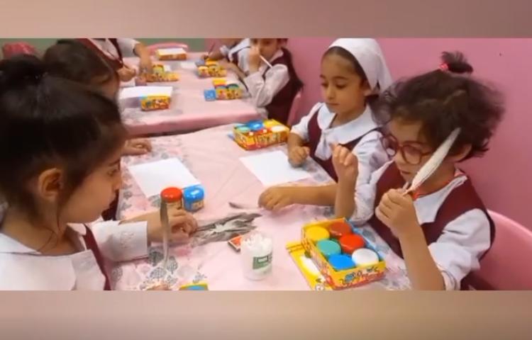 دست ورزی و نقاشی نوآموزان عزیز کودکستانی دبستان دخترانه پرتوعلوی 1
