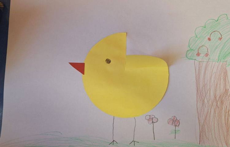 دست ورزی، کاردستی جوجه با اشکال (دایره) 2