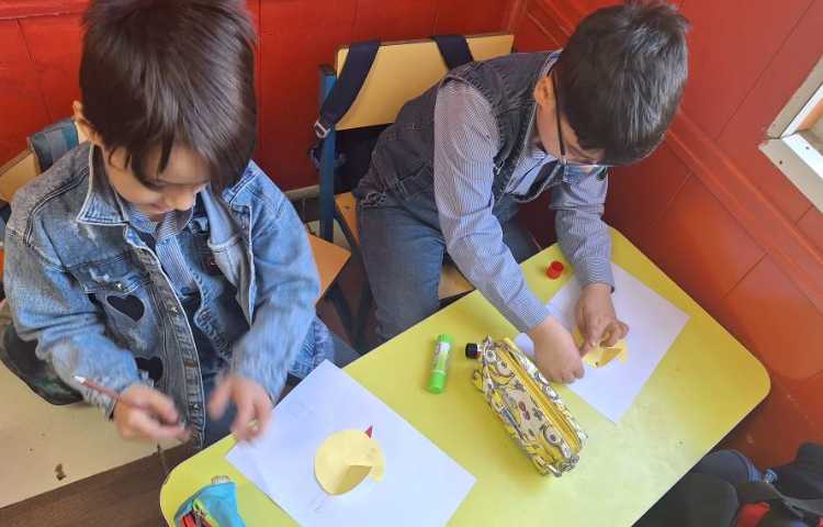 دست ورزی، کاردستی جوجه با اشکال (دایره) 4