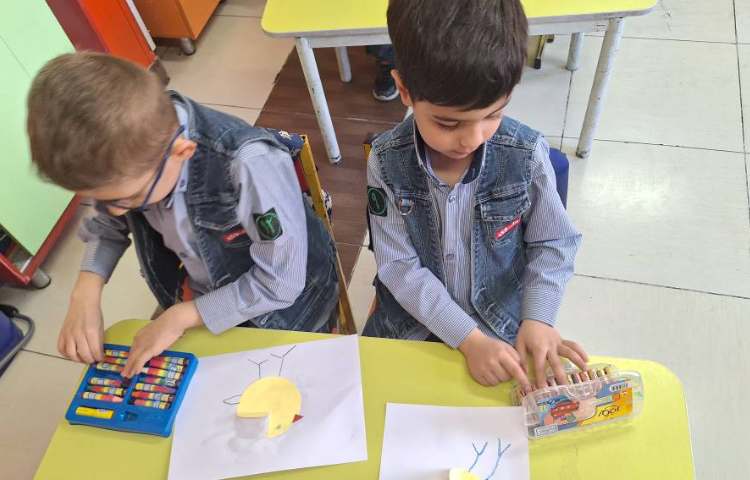 دست ورزی، کاردستی جوجه با اشکال (دایره)