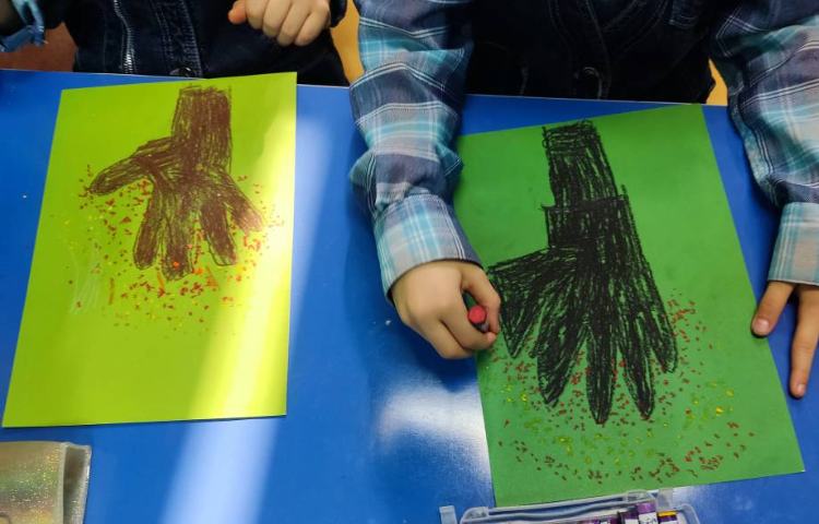 :دنیای رنگی من، تکنیک نقطه خط با پاستل رنگی 7