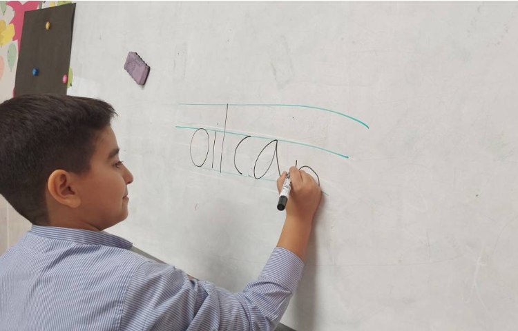 دیکته ی پای تخته ای در کلاس زبان 1