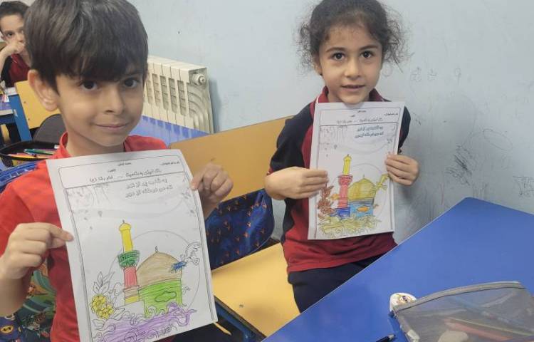 رنگ آمیزی کاربرگ توسط پیش دبستان به مناسبت میلاد امام رضا (ع) 3