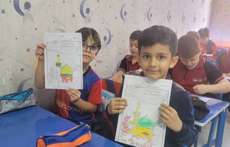 رنگ آمیزی کاربرگ توسط پیش دبستان به مناسبت میلاد امام رضا (ع) 6