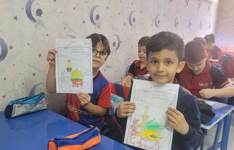 رنگ آمیزی کاربرگ توسط پیش دبستان به مناسبت میلاد امام رضا (ع) 9