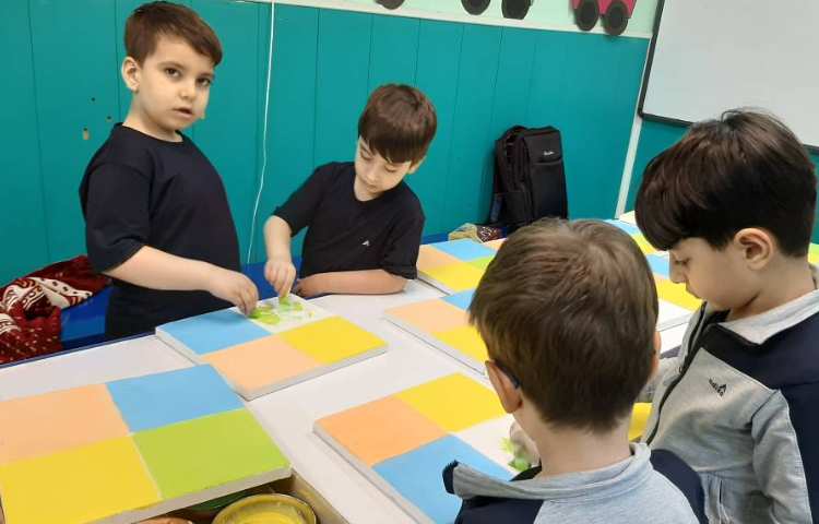 رنگ آمیزی کاردستی بوم چهار فصل