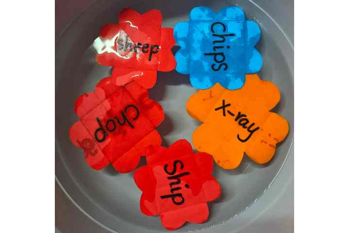 روخوانی کلمات از ترکیبات sh و ch با کاغذ جادویی در آب