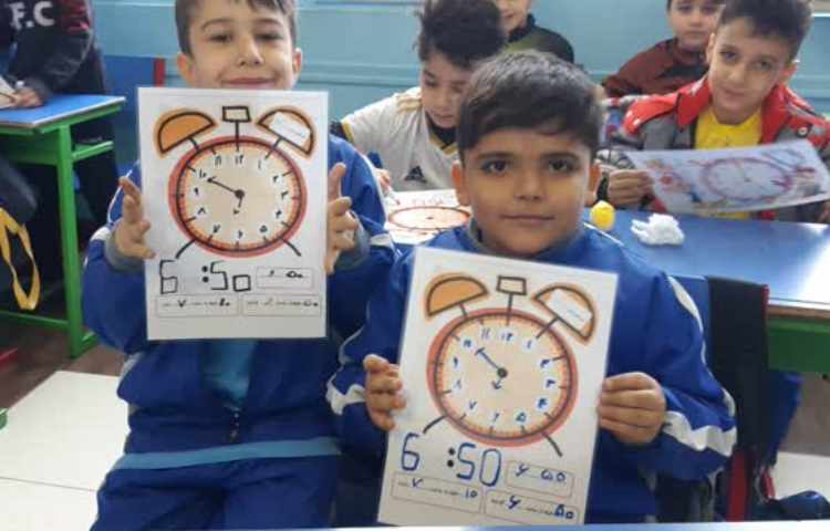 ریاضی(تمرین ساعت به صورت خلاقانه) 1