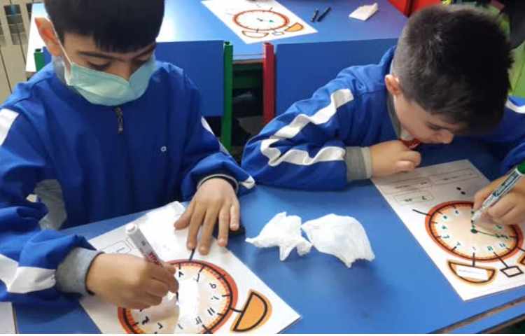 ریاضی(تمرین ساعت به صورت خلاقانه) 2