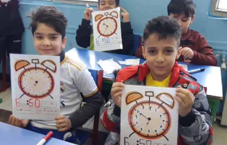 ریاضی(تمرین ساعت به صورت خلاقانه) 3