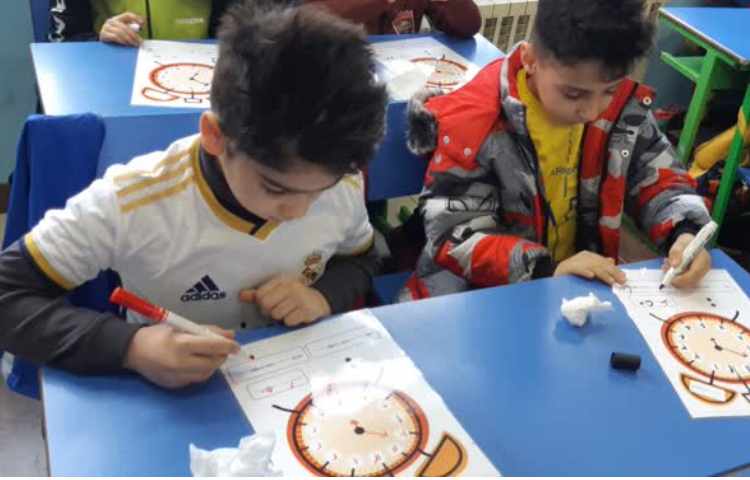 ریاضی(تمرین ساعت به صورت خلاقانه) 4