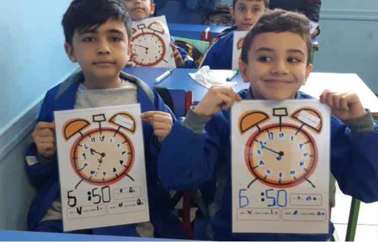 ریاضی(تمرین ساعت به صورت خلاقانه) 5