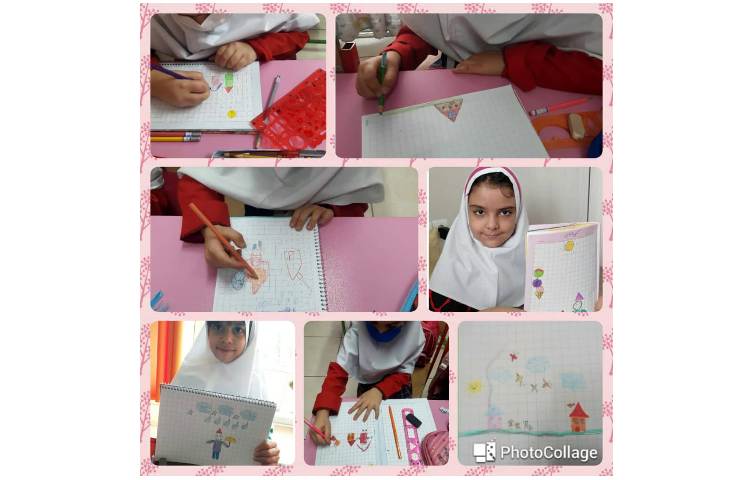 ریاضی(نقاشی با شابلون و اشکال هندسی) 1