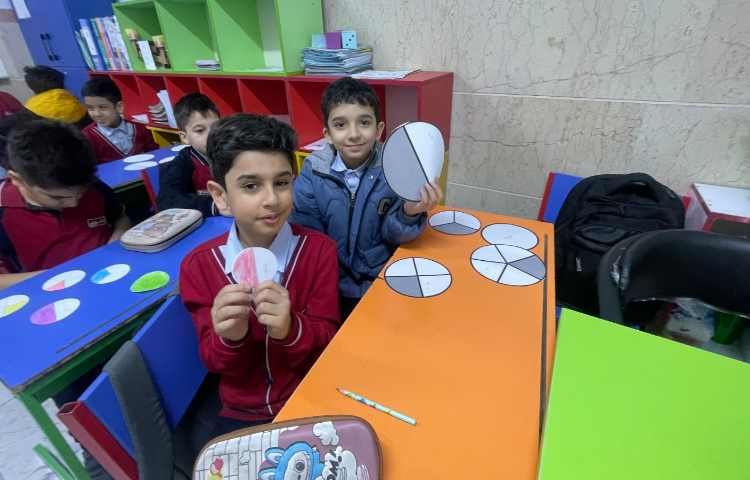 ریاضی ،آشنایی با کسر های مختلف،کلاس 3/2 خانم کوچک