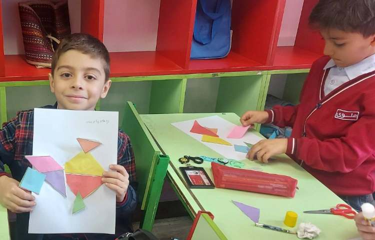 ریاضی : انجام دست ورزی و داستان مربع تانگرام 2