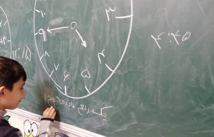 ریاضی : تمرین ساعت نیم و ربع 2