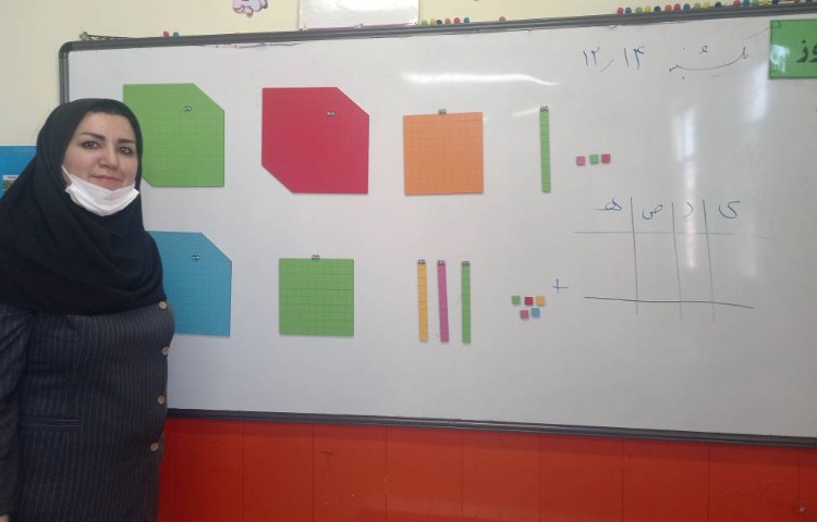 :ریاضی، جمع تکنیکی با استفاده از شکل، ص 107 کتاب درسی 3