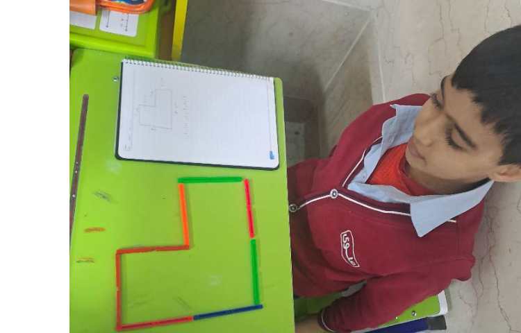 ریاضی دست ورزی با چوب خط جهت تثبیت مبحث محیط اشکال 1