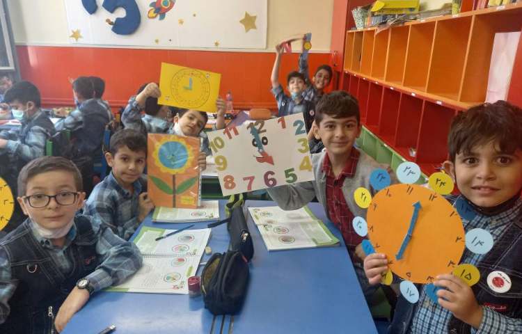 :ریاضی، دست ورزی مبحث ساعت در بعدازظهر، کلاس مریخ 3