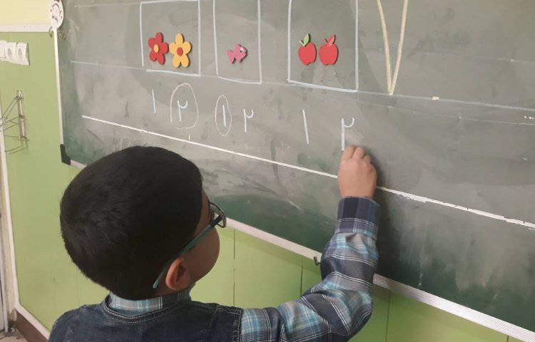 :ریاضی، شناسایی عدد 1 و 2، کلاس گیلاس 3