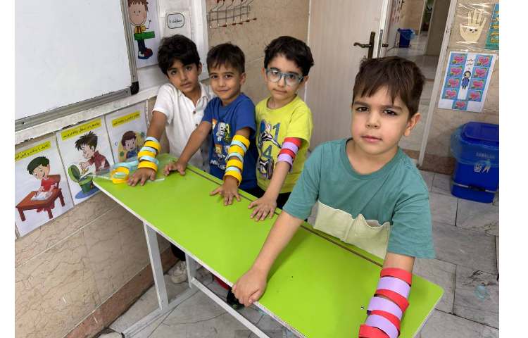 ریاضی موضوع : الگو سازی با دستبند رنگی 5