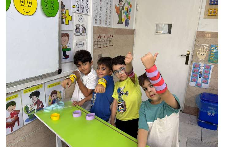 ریاضی موضوع : الگو سازی با دستبند رنگی 6