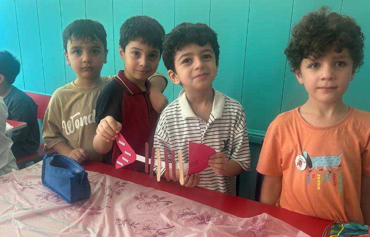 ریاضی ، کاردستی ماهی با آموزش الگو یابی 5