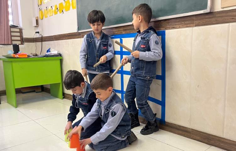 ریتم وگیم -تقویت خلاقیت و ساخت ریتم توسط بچه ها با استفاده از چوبک و کاپ انجام شد.