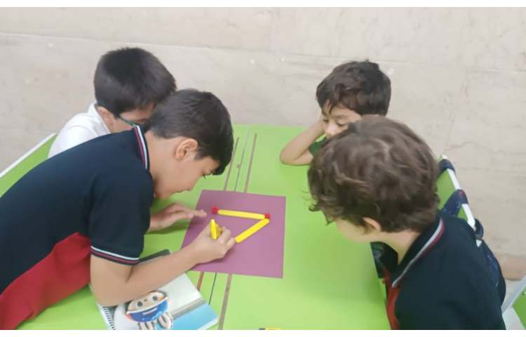 زنگ دست ورزی. ساخت اشکال هندسی با نی و پوم پوم 2
