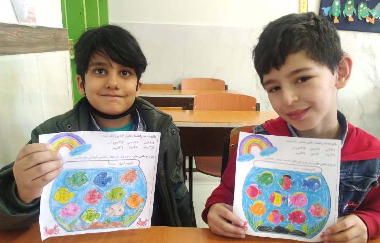 زنگ ریاضی:کاربرگ تلفیق رنگ آمیزی ضرب و تقسیم 1