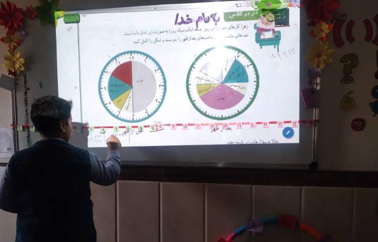 زنگ ریاضی: انجام فعالیت های مربوط به ساعت در بعدازظهر 3