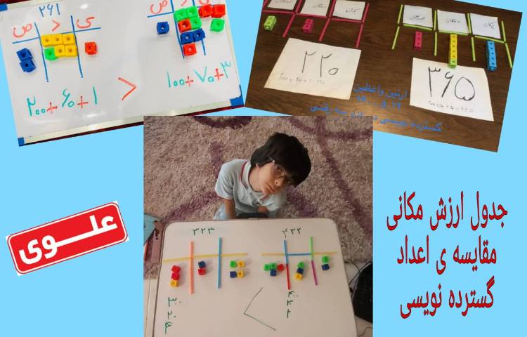 زنگ ریاضی ،همراه با دست ورزی با چینه ، چوب خط و مقایسه اعداد در پایه سوم 1