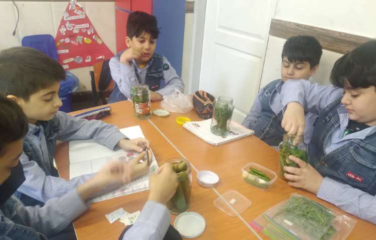 زنگ علوم:درس (از گذشته تا آینده)تهیه خیارشور با همکاری دانش‌آموزان