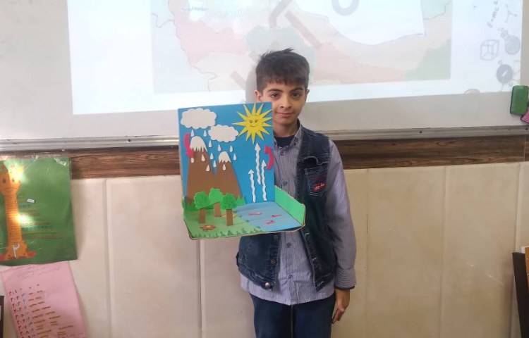 زنگ علوم : تدریس درس آب ماده‌ی با ارزش و درست کردن کاردستی چرخه‌ی آب 6