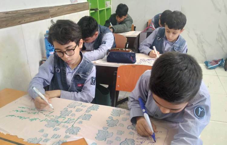 زنگ فارسی: انجام فعالیت املادان درس اگر جنگل نباشد.(املای سفره‌ی) 1