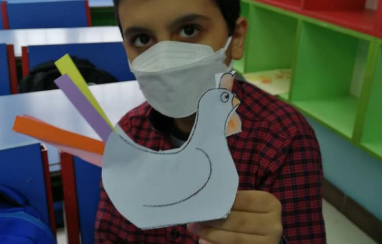 ساخت دست سازه خروس کاغذی 1