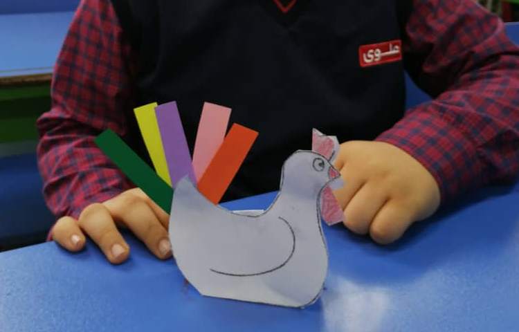 ساخت دست سازه خروس کاغذی 5