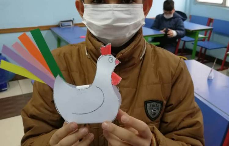 ساخت دست سازه خروس کاغذی 6