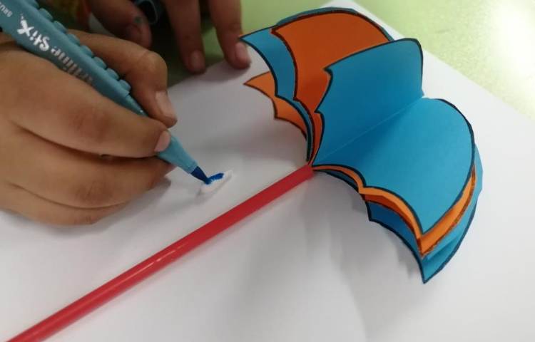 ساخت دست سازه چتر با نی 5